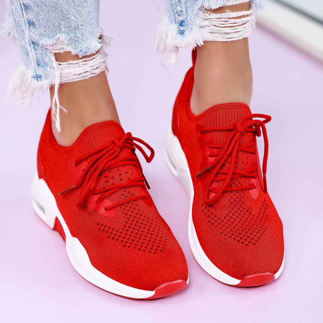 Pantofi sport cu platforma Rozali - Red
