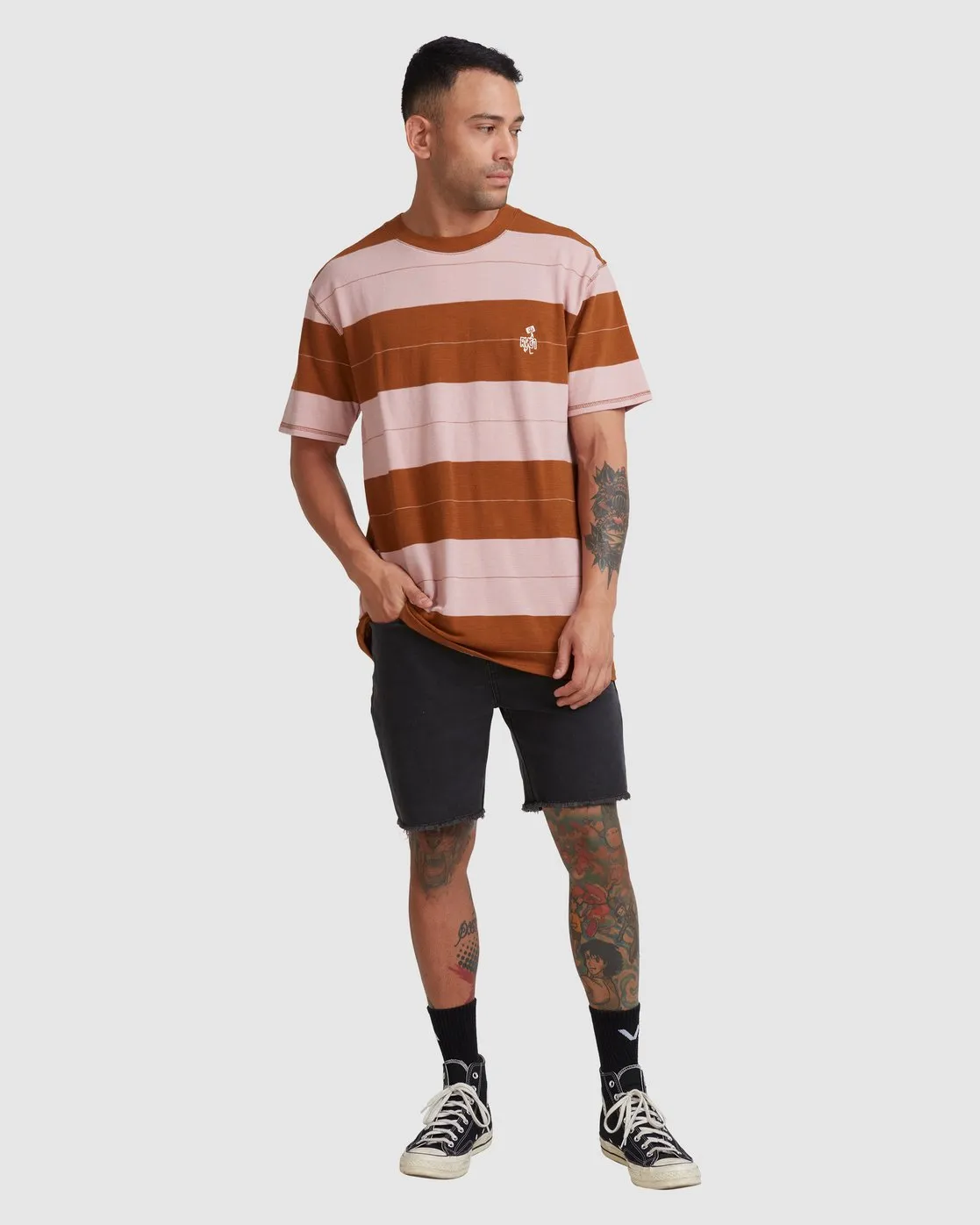 Peace March Stripe Short Sleeve Tee