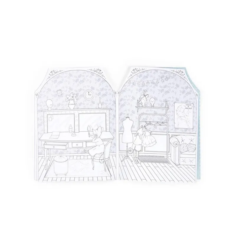 Petite Ecole de Danse Colouring Book with Stickers by Moulin Roty