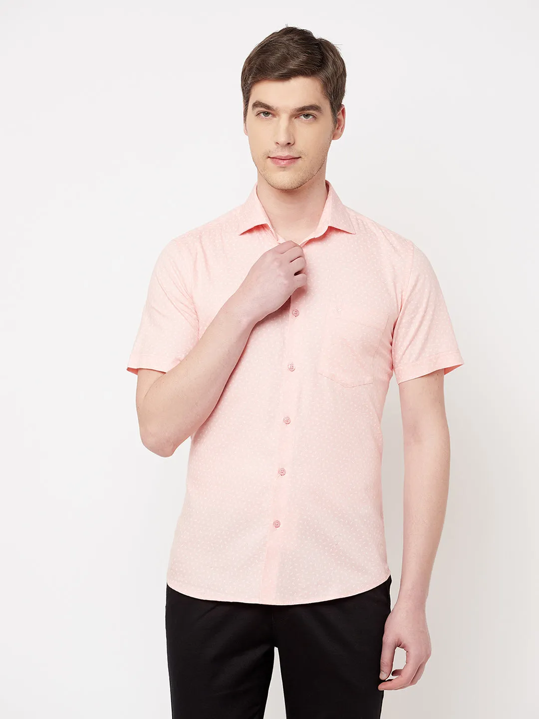 Pink Printed Casual Shirt
