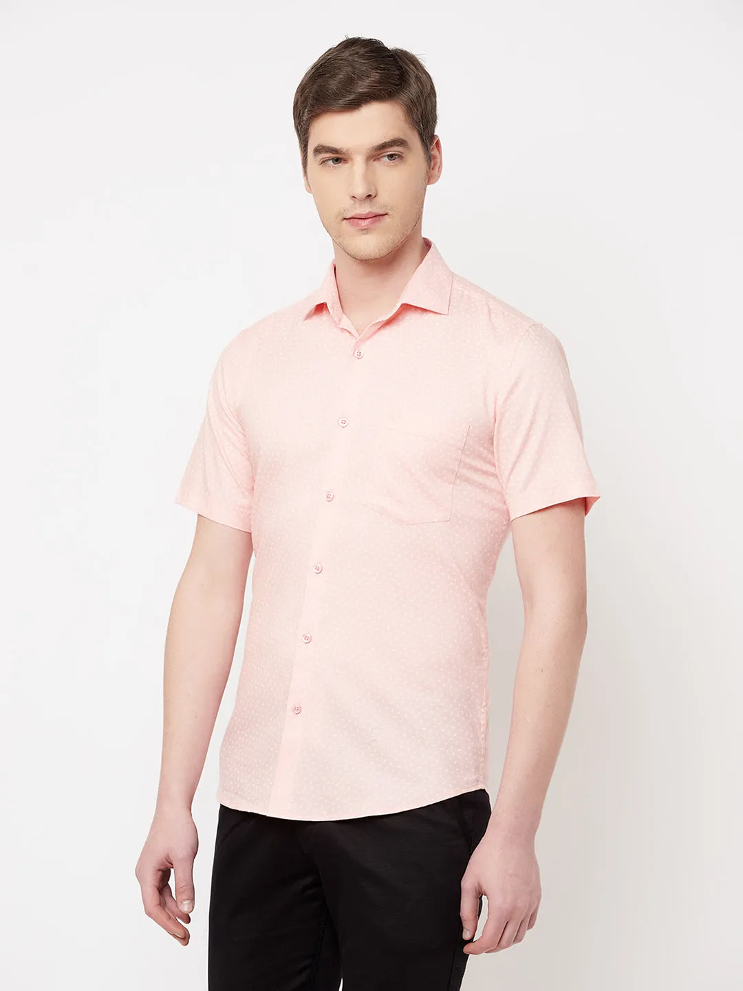 Pink Printed Casual Shirt