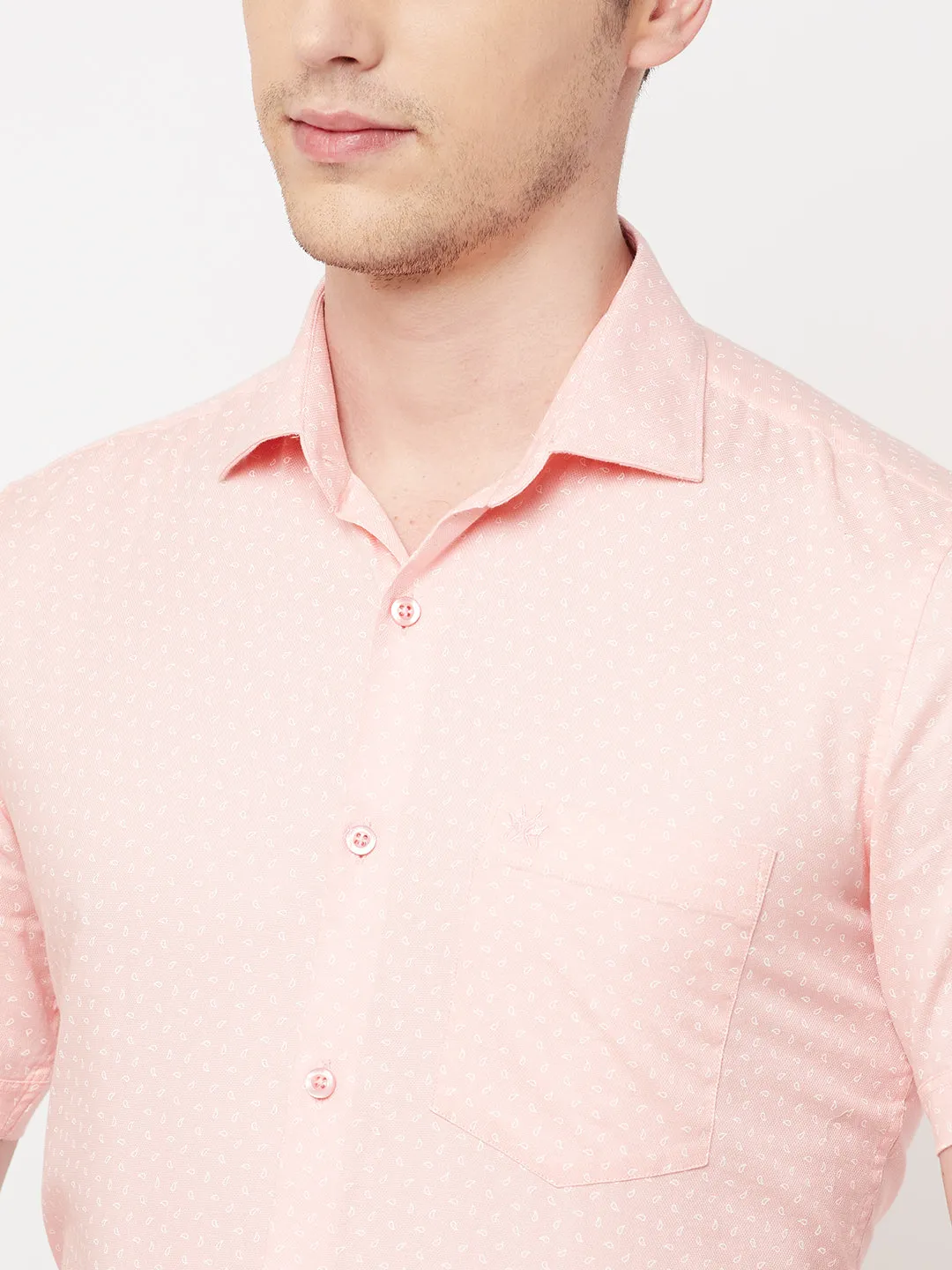 Pink Printed Casual Shirt