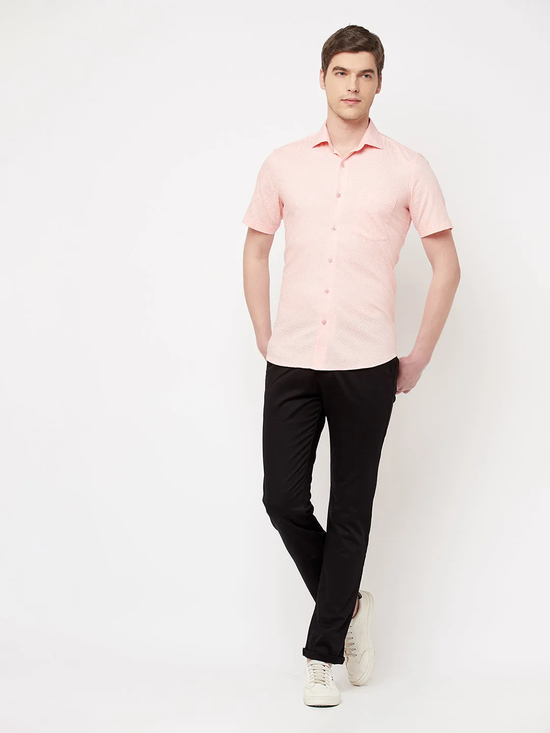 Pink Printed Casual Shirt