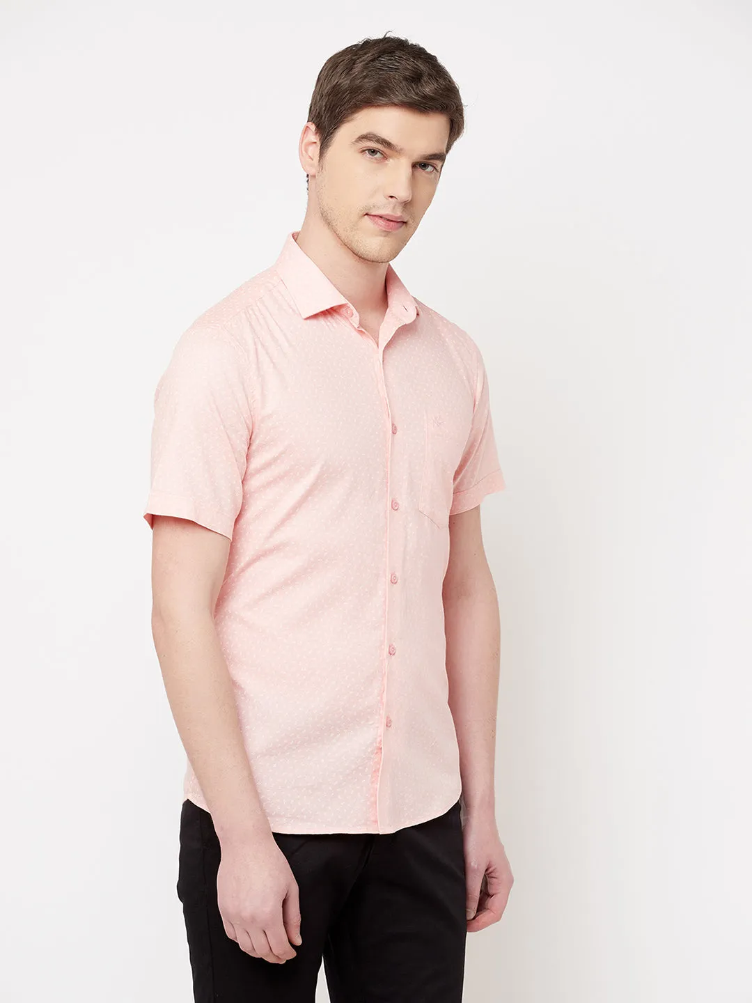 Pink Printed Casual Shirt