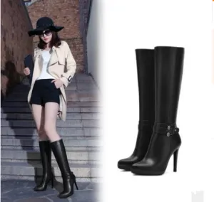 Pointed super high heel platform high boots European and American sexy stiletto women's boots