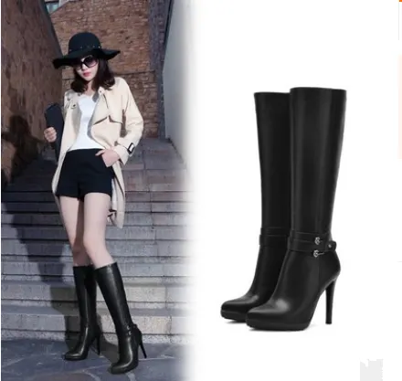 Pointed super high heel platform high boots European and American sexy stiletto women's boots