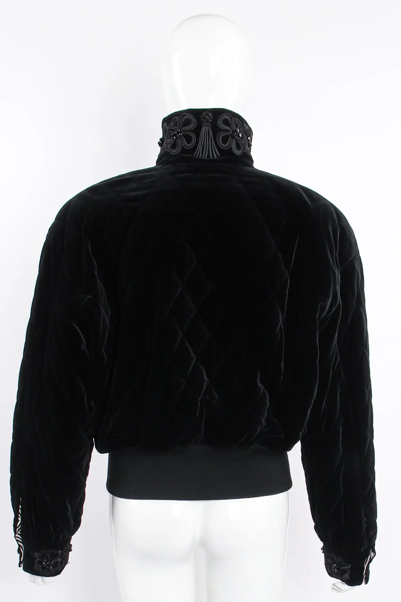 Quilted Velvet Embellished Bomber