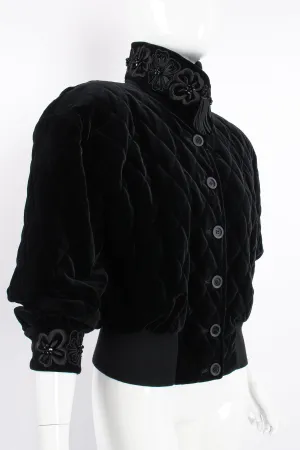 Quilted Velvet Embellished Bomber