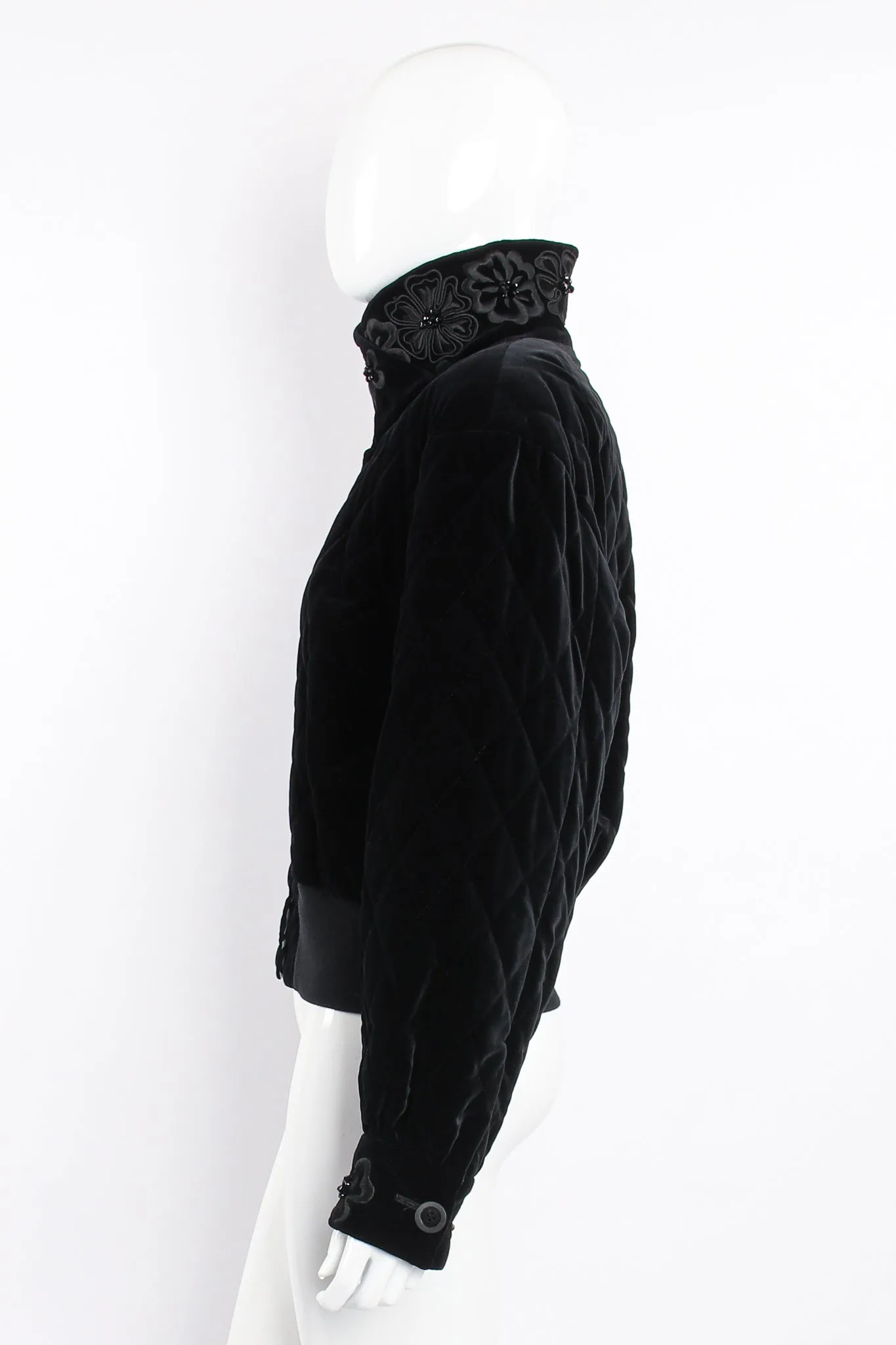 Quilted Velvet Embellished Bomber