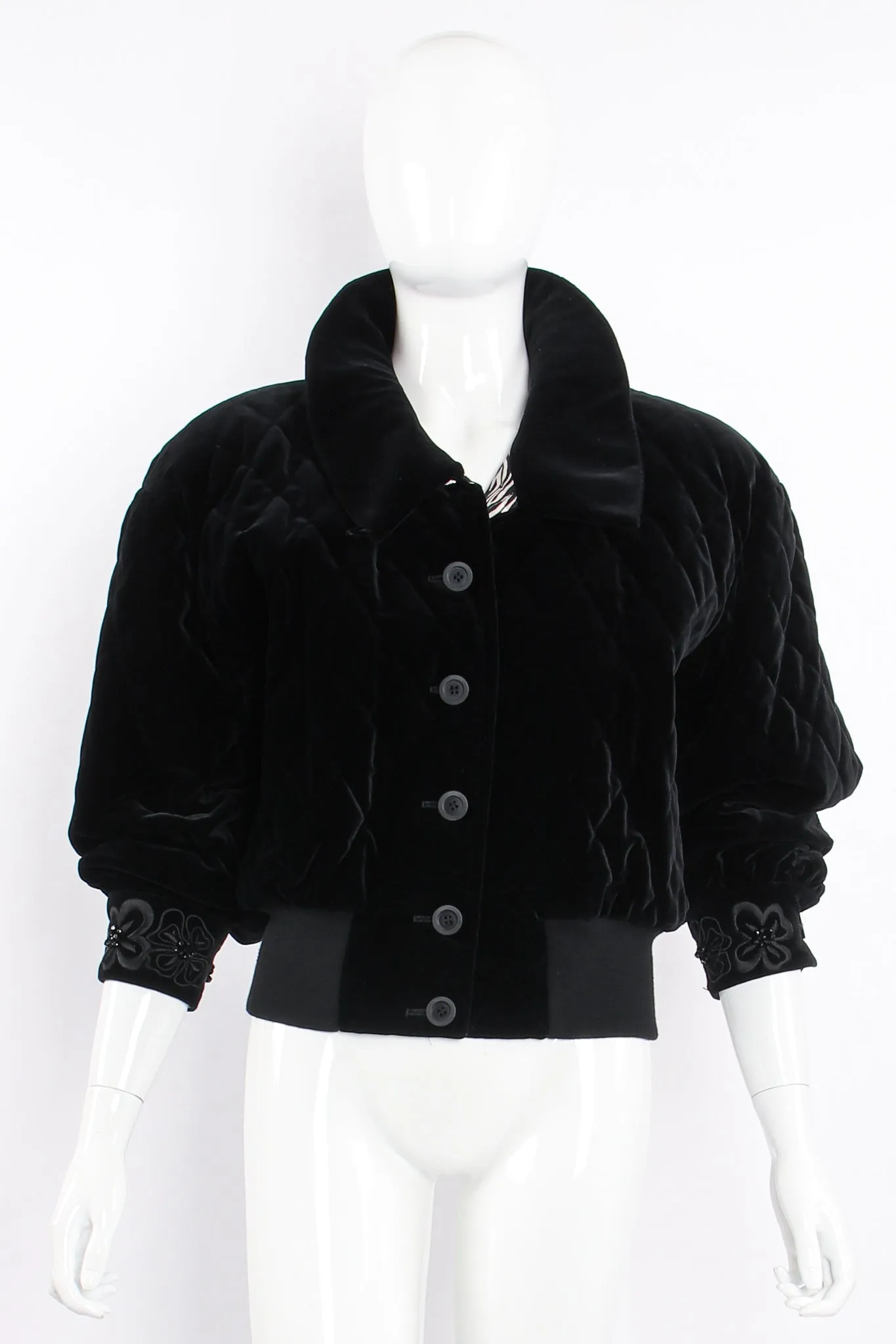 Quilted Velvet Embellished Bomber