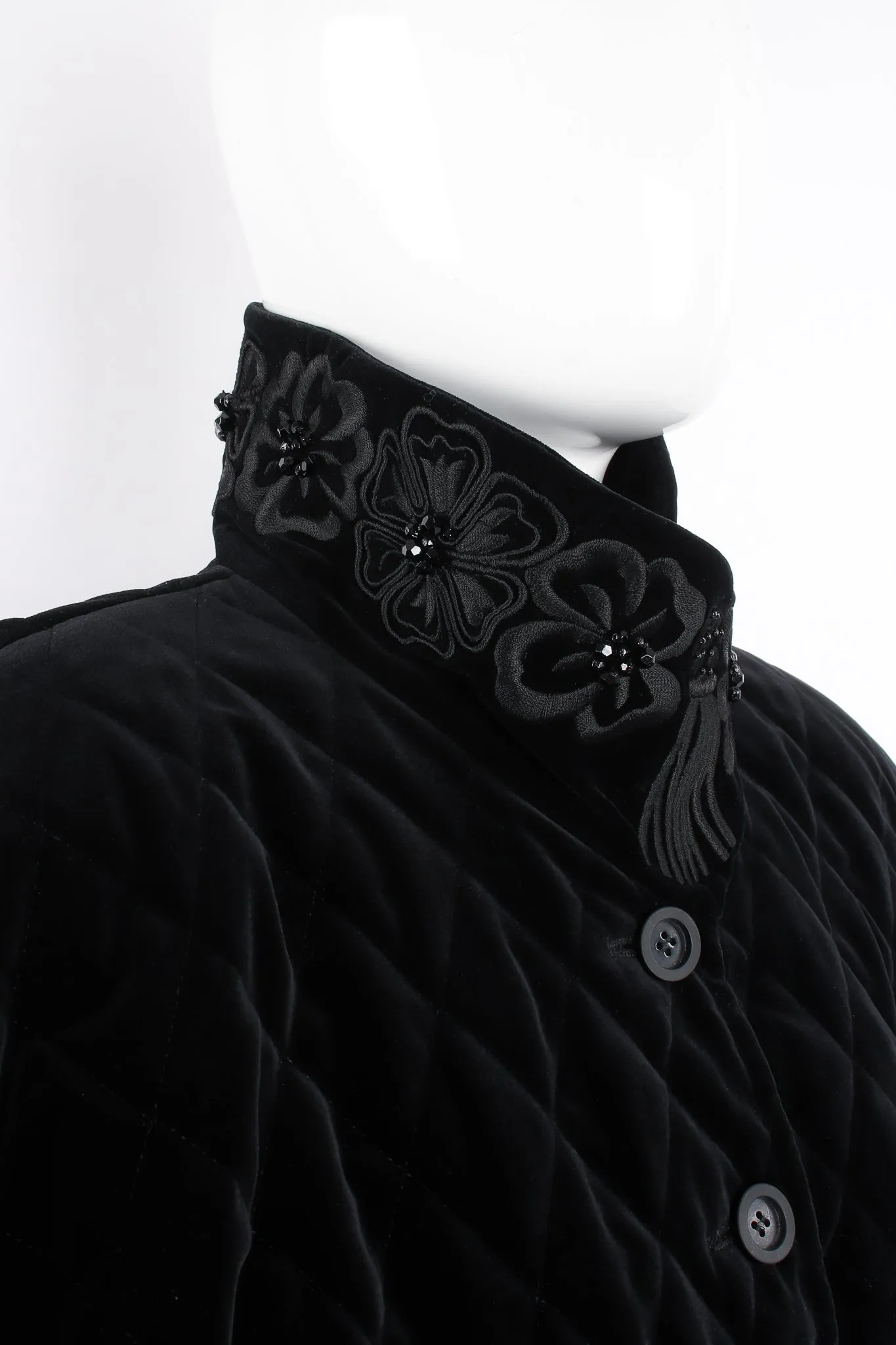 Quilted Velvet Embellished Bomber