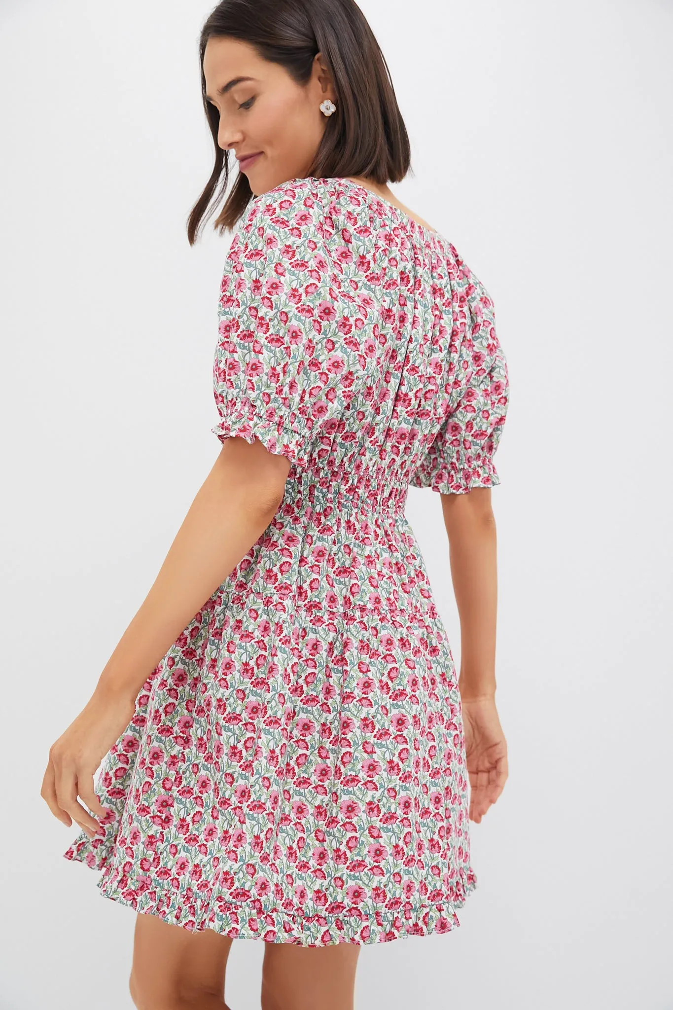 Red Dahlia Floral Dorothy Mini Dress