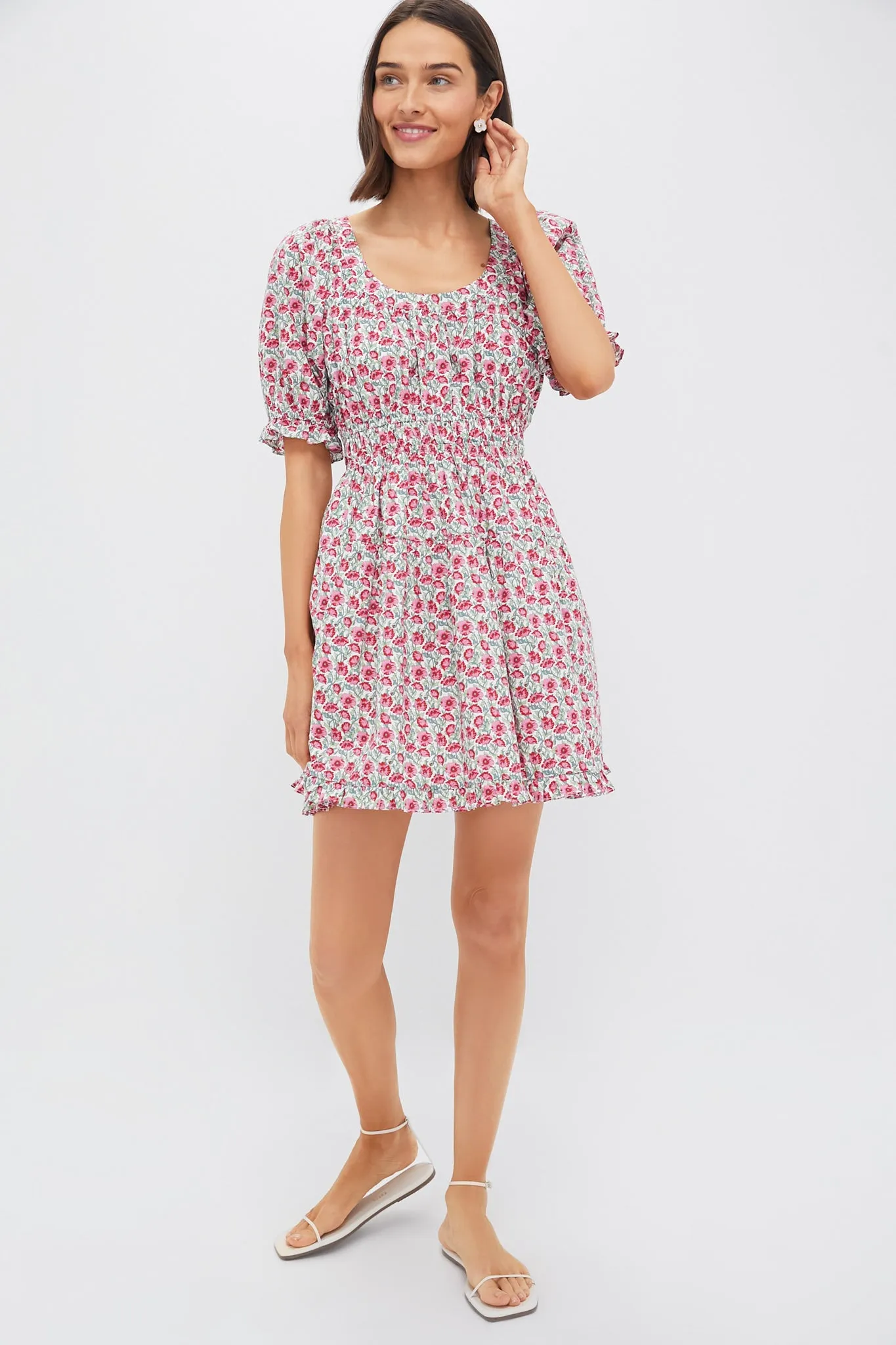 Red Dahlia Floral Dorothy Mini Dress