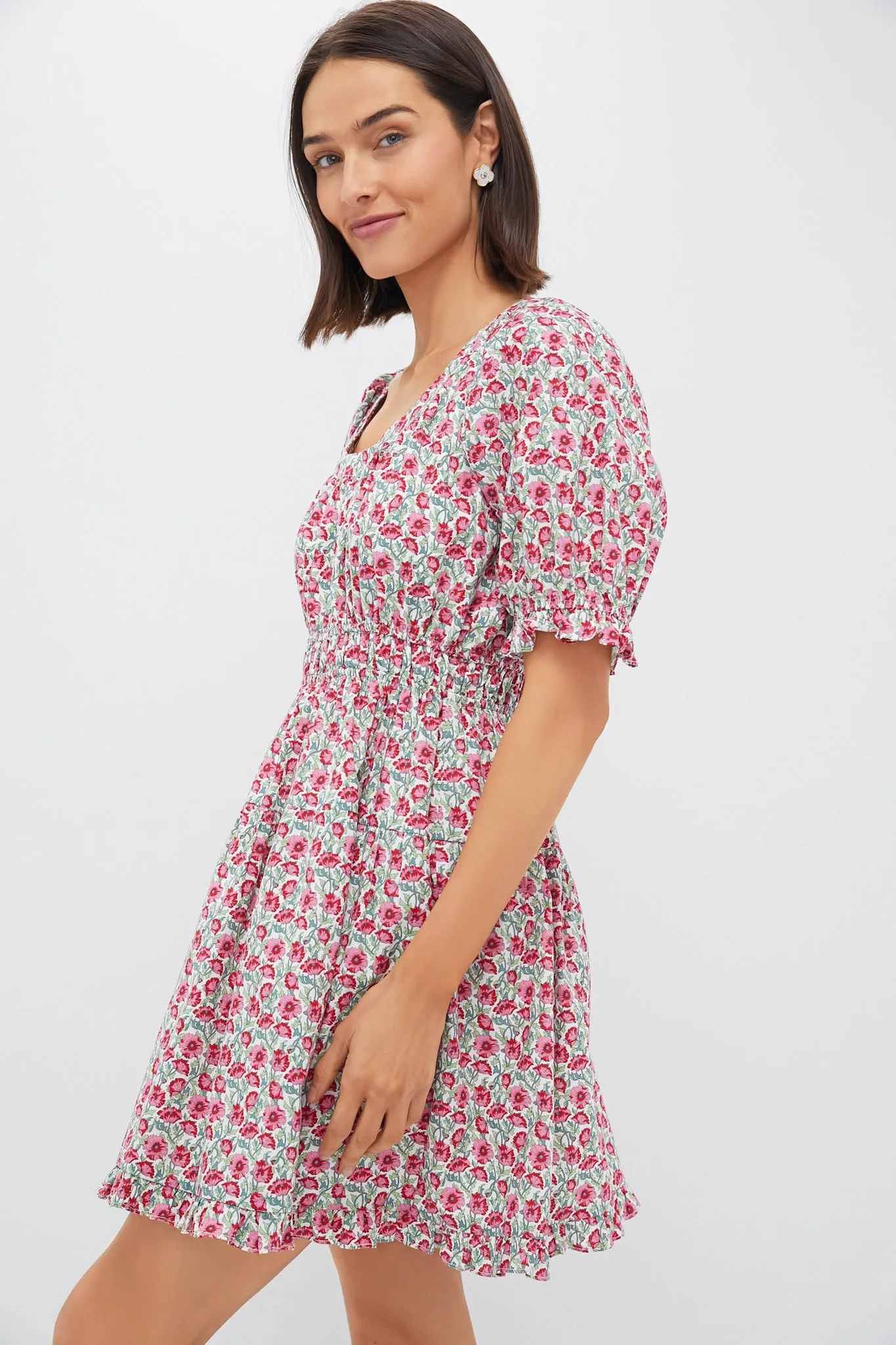 Red Dahlia Floral Dorothy Mini Dress