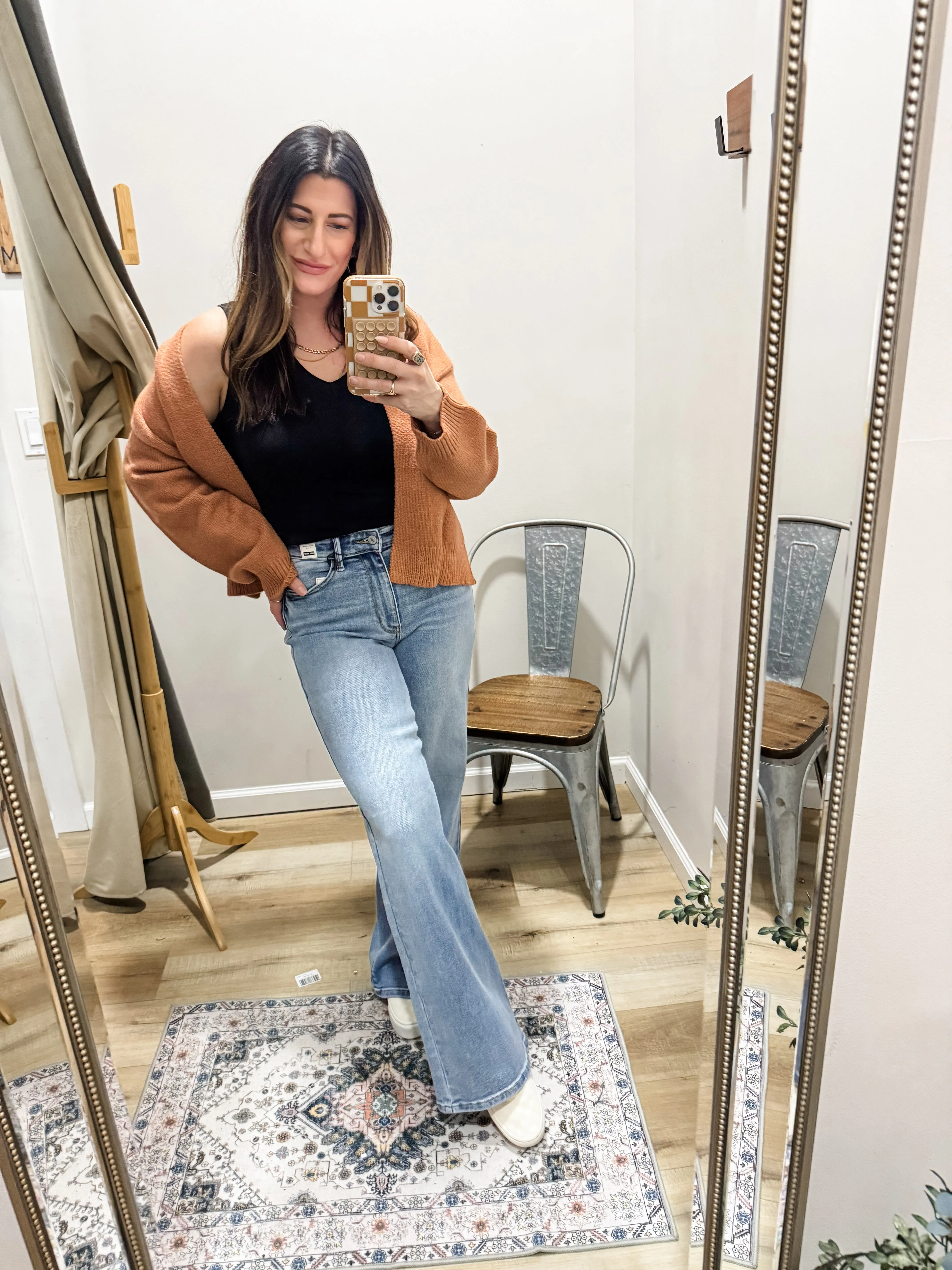 RISEN Full Size Distressed Wide Leg Jeans