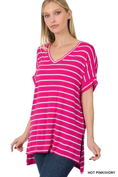 Sadie | V-Neck Tee in Spring Colors