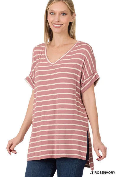 Sadie | V-Neck Tee in Spring Colors