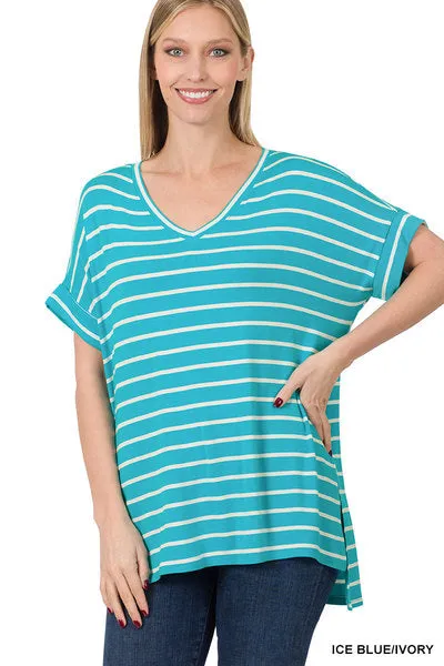 Sadie | V-Neck Tee in Spring Colors