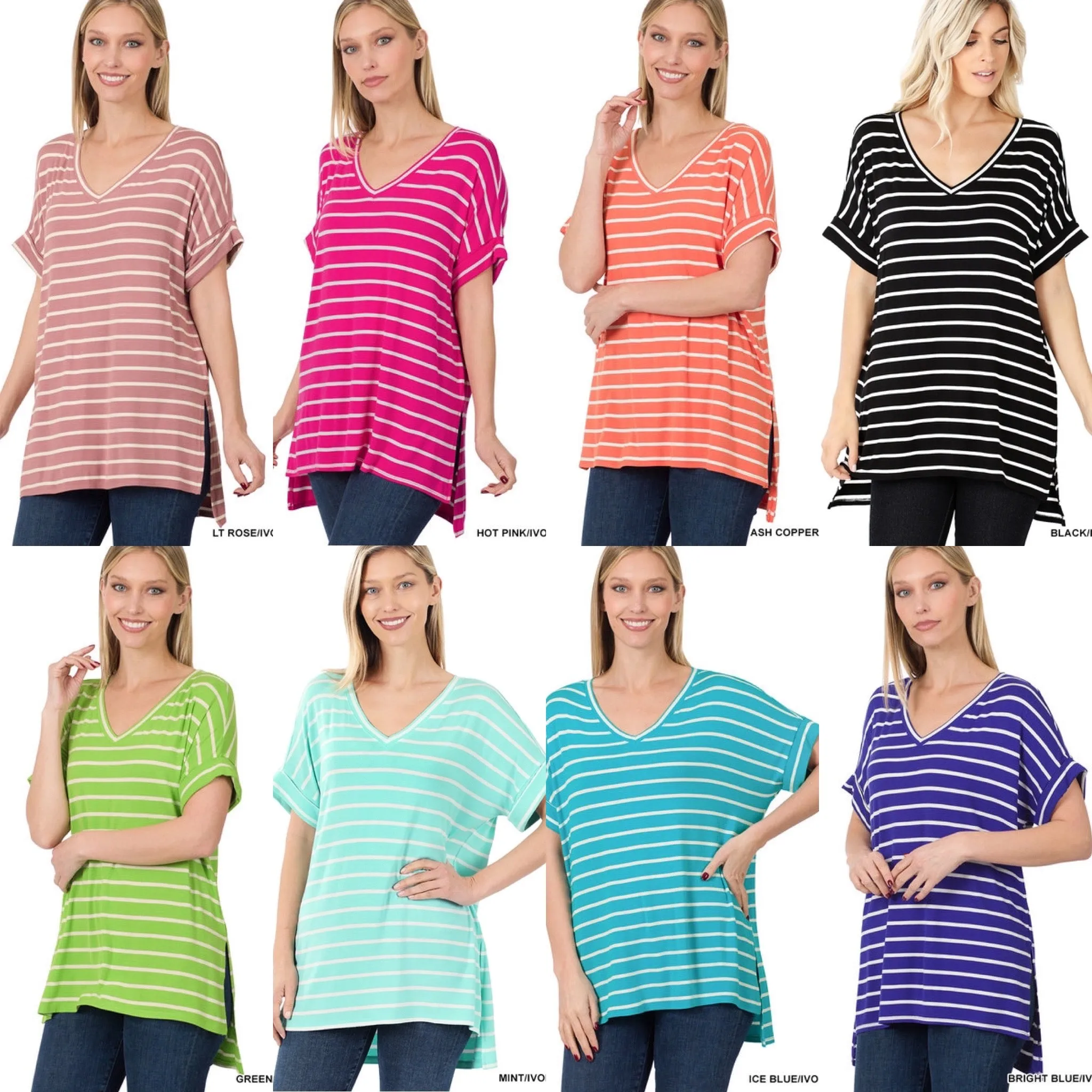 Sadie | V-Neck Tee in Spring Colors