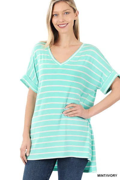 Sadie | V-Neck Tee in Spring Colors