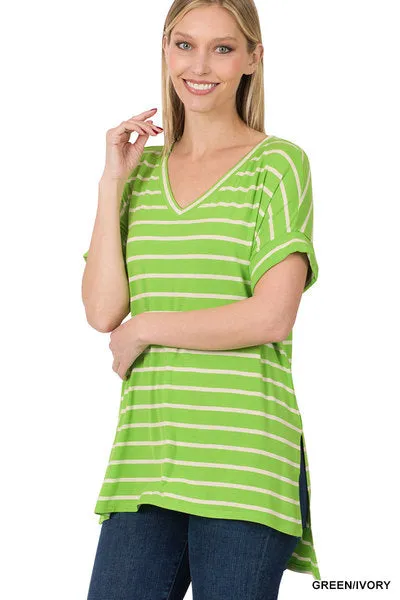 Sadie | V-Neck Tee in Spring Colors