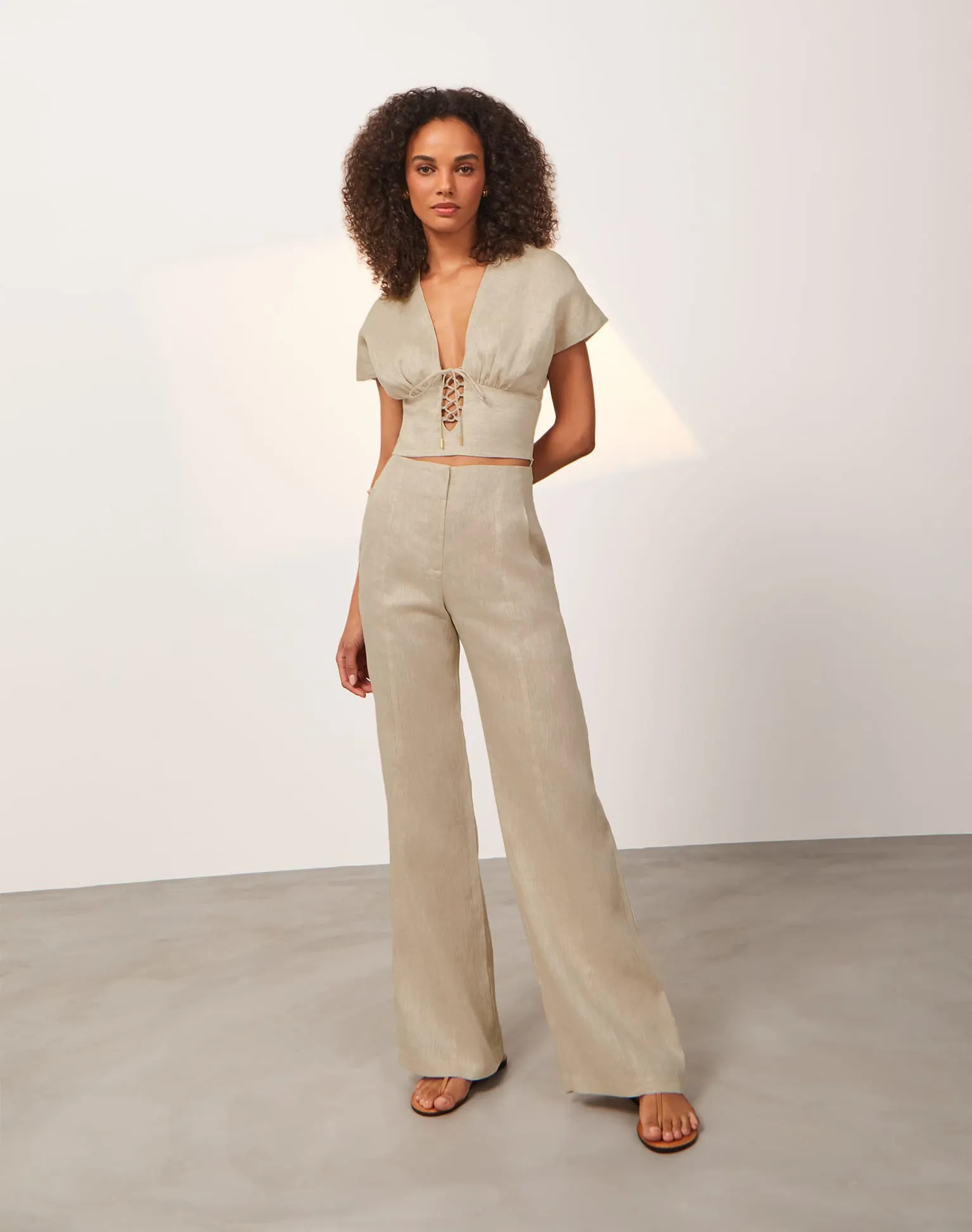 Saskia Short Sleeve Blouse - Natural