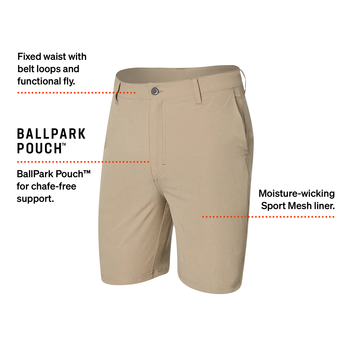 Saxx Mens Go to Town Casual Sport 2N1 9" Shorts