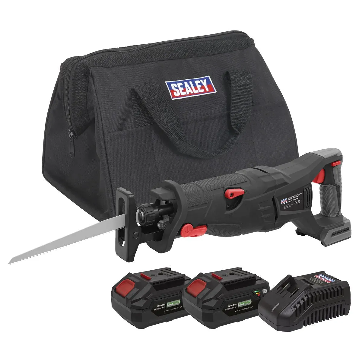 Sealey Premier Brushless Reciprocating Saw 20V 4Ah SV20 Series Kit - 2 Batteries