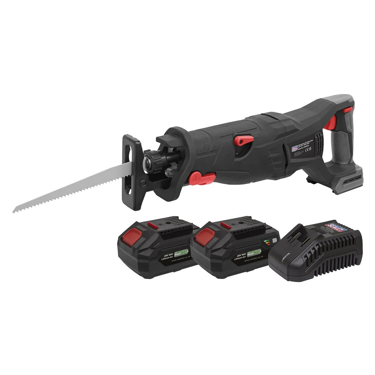 Sealey Premier Brushless Reciprocating Saw 20V 4Ah SV20 Series Kit - 2 Batteries