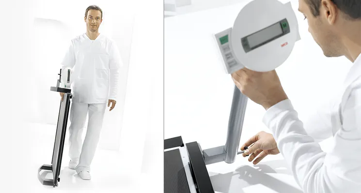 seca 665 - Class III high capacity digital wheelchair scale, with side rails, folding display, BMI, Wireless Connectivity