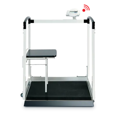 seca 685r - Class III high capacity digital wheelchair scale with handrail on both side, folding seat, BMI. RS232 interface - ideal for Renal Units