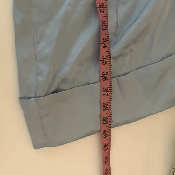 Sleeper Baby Blue Silky Satin 100% Eco-Vero Relaxed Cuffed Pajamas Pants O/S