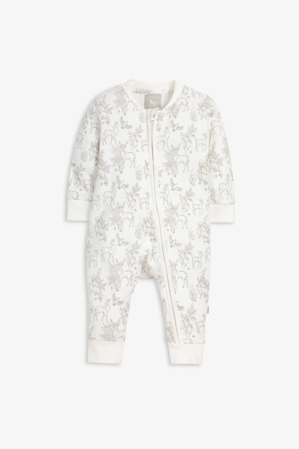 Sleepsuit/Onesie, white woodland print