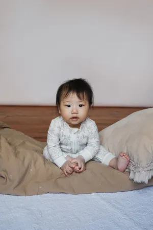 Sleepsuit/Onesie, white woodland print