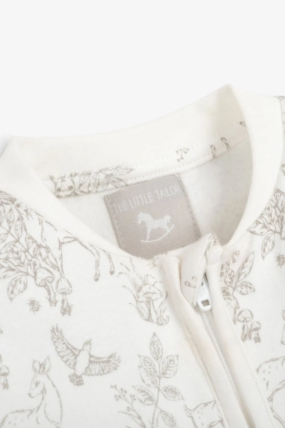 Sleepsuit/Onesie, white woodland print