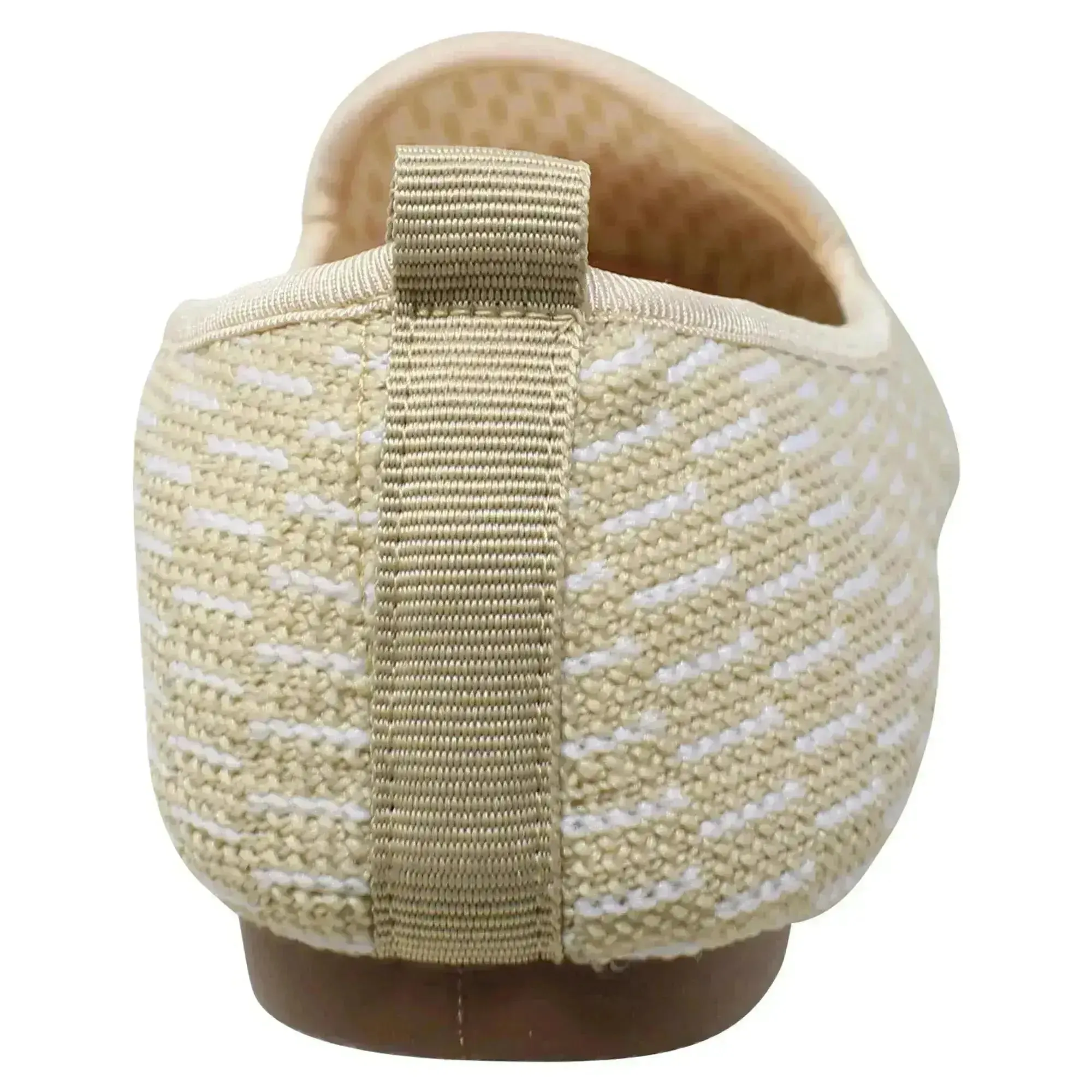 SOBEYO Women's Ballet Flats Sweater Soft Rubber Sole Shoes Beige Suede