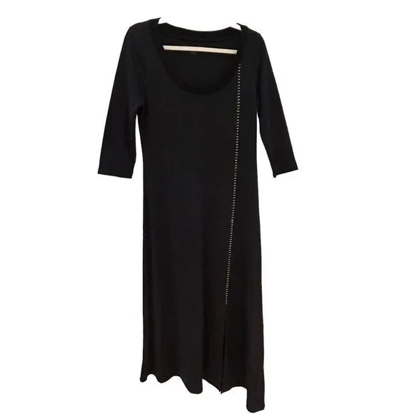 Soft Surroundings Asymmetric Hem Maxi Dress Women's Black Size XS
