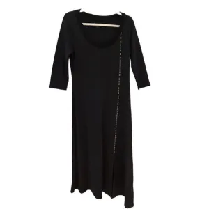 Soft Surroundings Asymmetric Hem Maxi Dress Women's Black Size XS