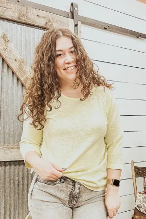 Sonoma 3/4 Length Tee Pale Yellow Lime