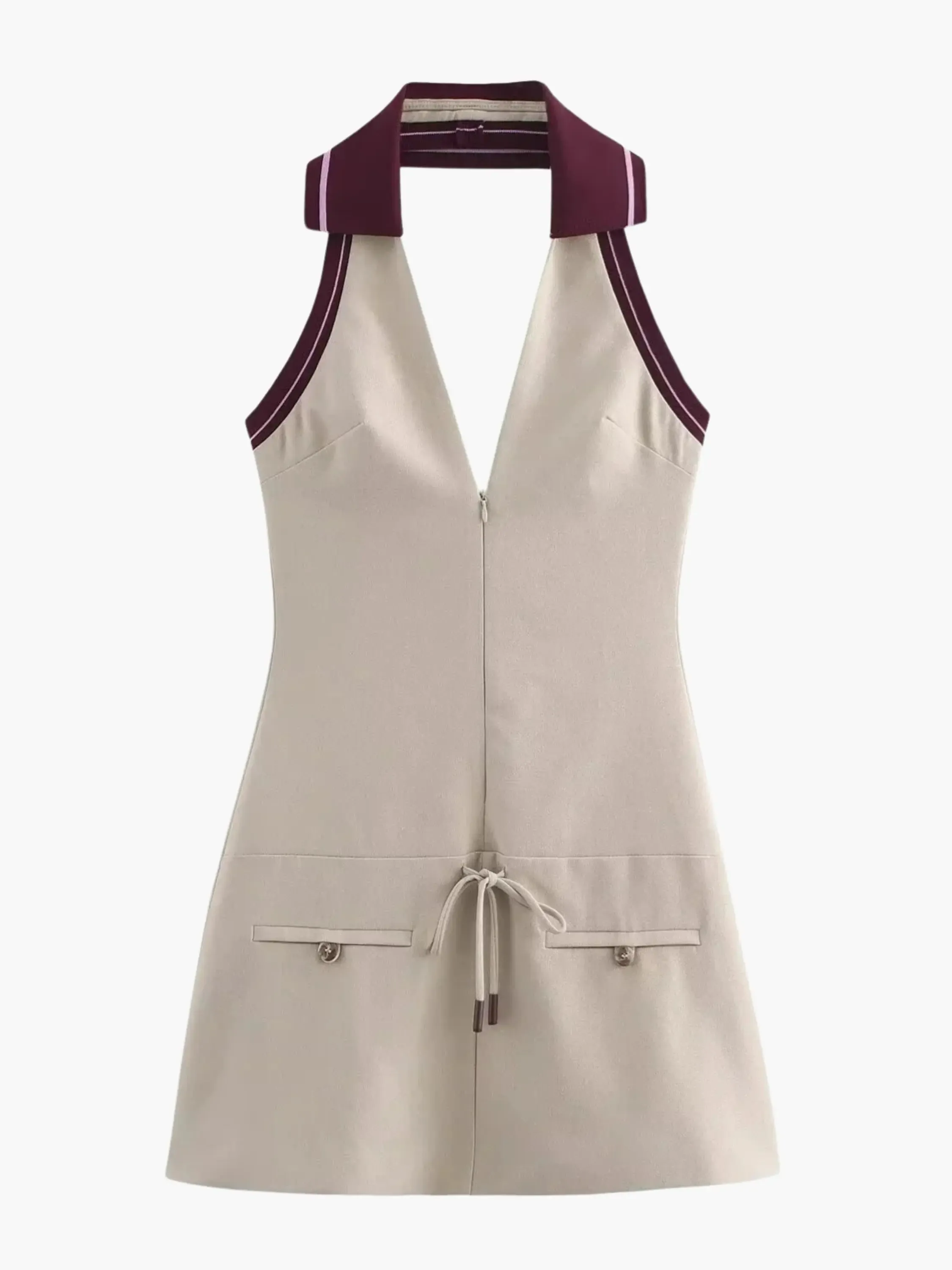 Sporty Chic Halter Mini Dress
