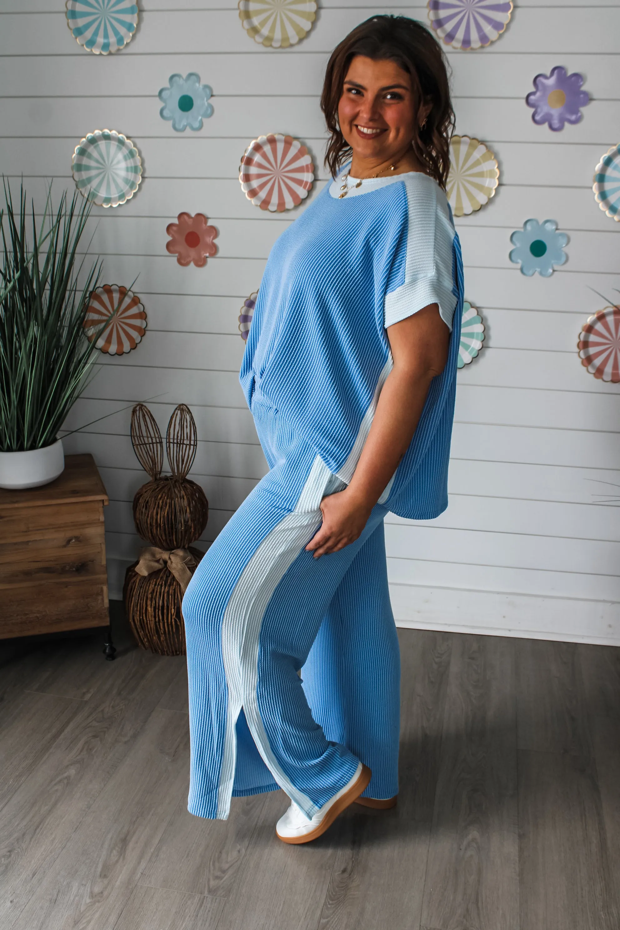 Spring Feeling Wide Leg Pants • Blue