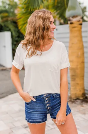Start My Day Short Sleeve Top- Ivory