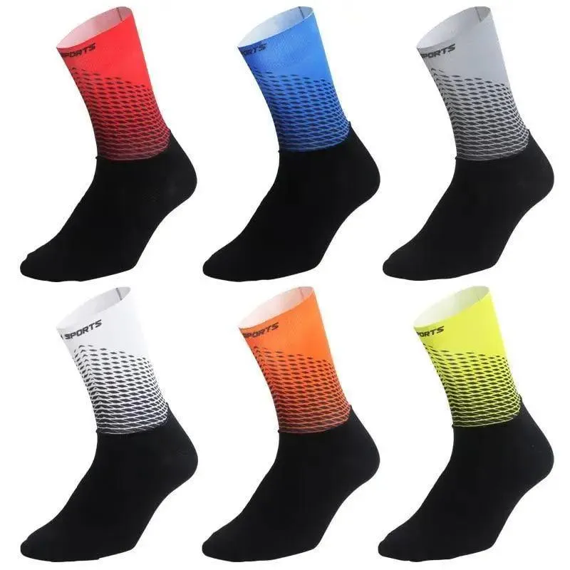 Stylish Fabric Cycling Socks Compression Anti Slip  Breathable Sport Socks For Men And Women  Functional Sports Athletics Breathable Socks