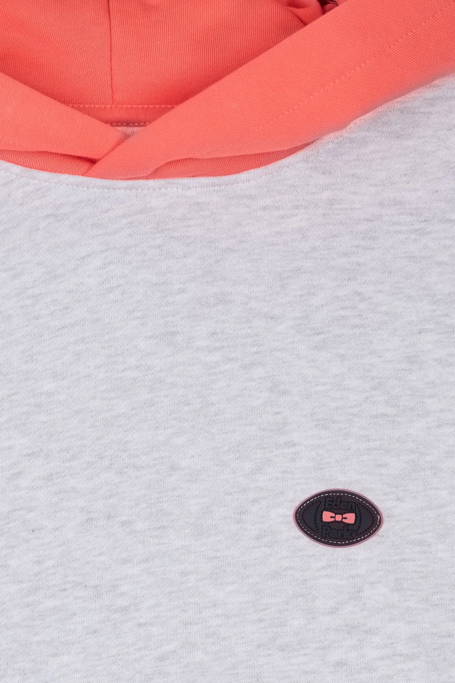 Sweatshirt en molleton coton bicolore corail coupe décontractée