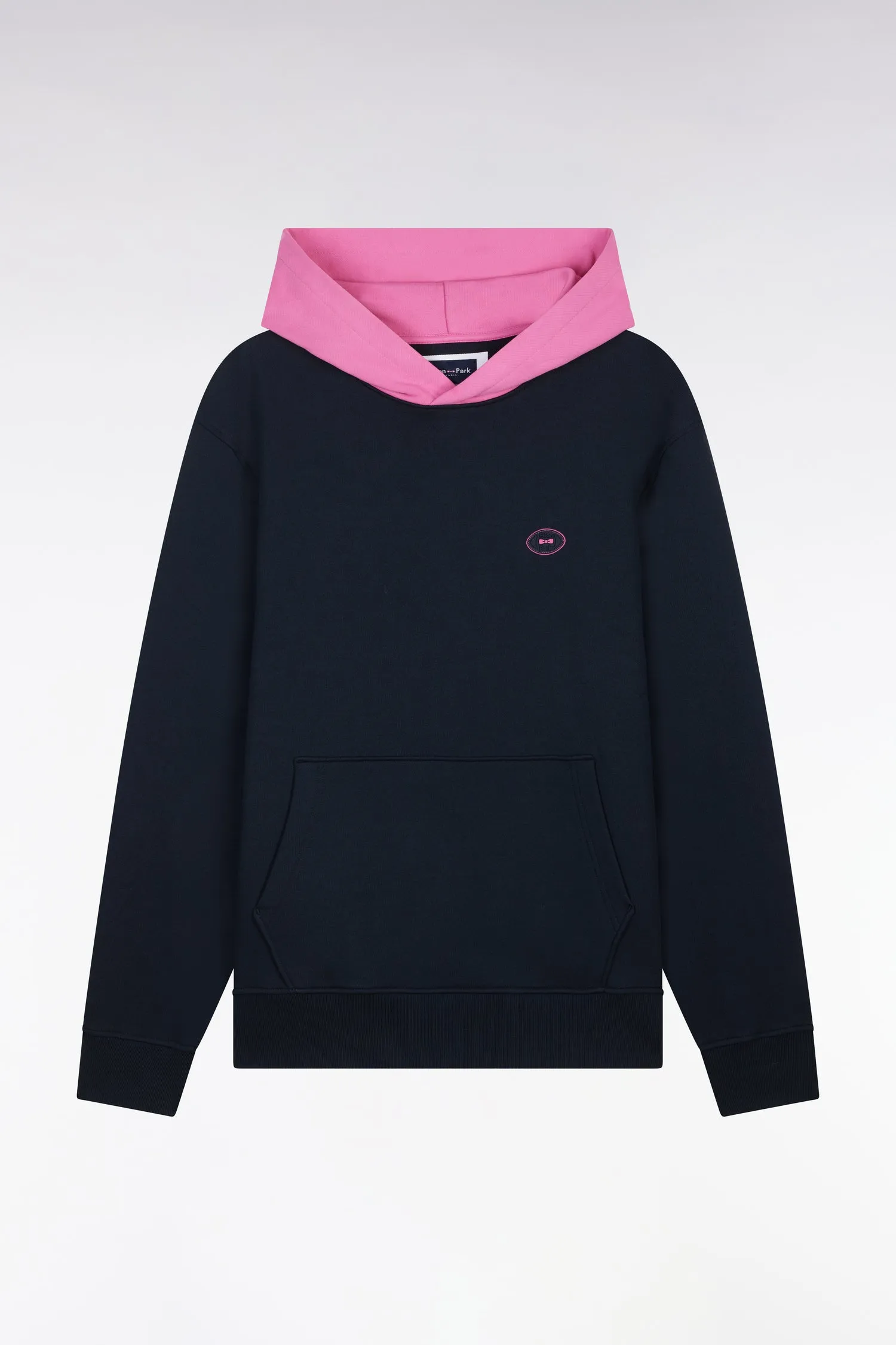 Sweatshirt en molleton coton bicolore rose coupe décontractée