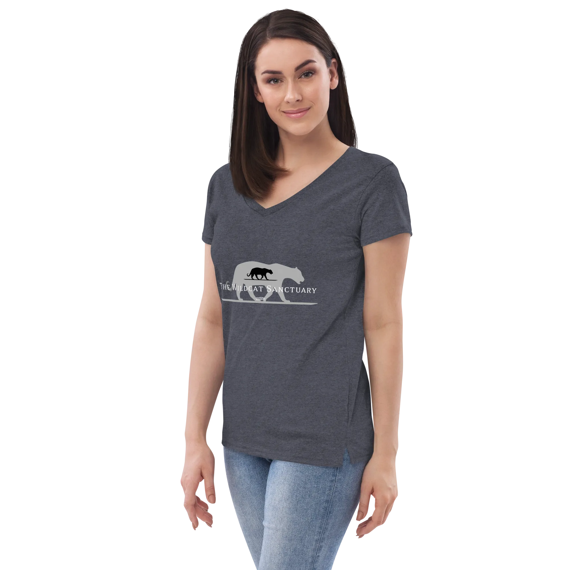 The Wildcat Sanctuary Logo Women’s V-Neck T-Shirt