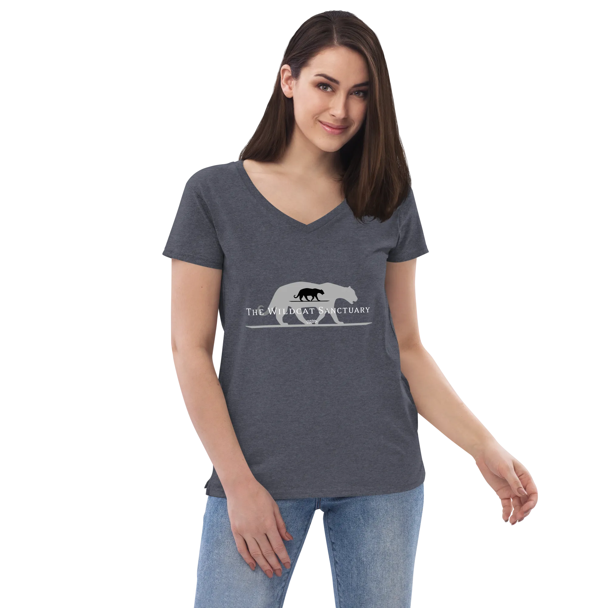 The Wildcat Sanctuary Logo Women’s V-Neck T-Shirt