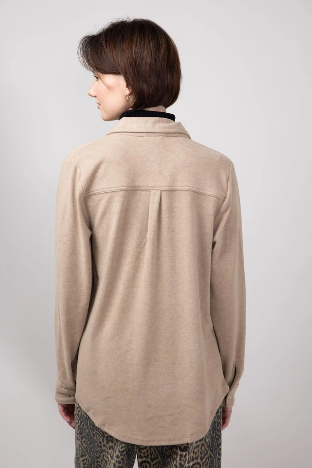 Thread & Supply Lewis Soft Luxe Button Up Shirt for Women in Warm Taupe | T1084PVXGK-WARMTAUPE