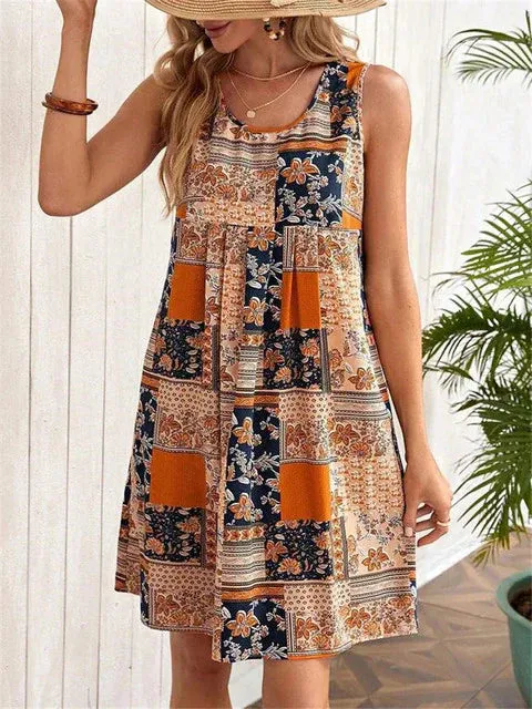 Vintage dress with check pattern