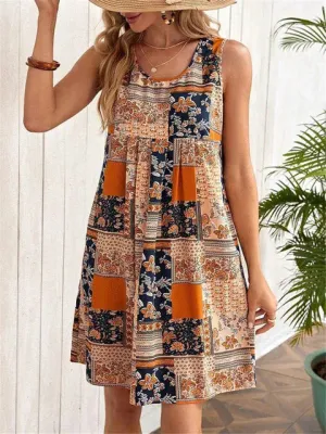 Vintage dress with check pattern